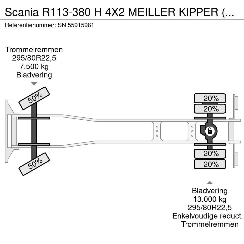 Scania R113-380 H 4X2 MEILLER KIPPER (FULL STEEL SUSPENSI Tippbilar