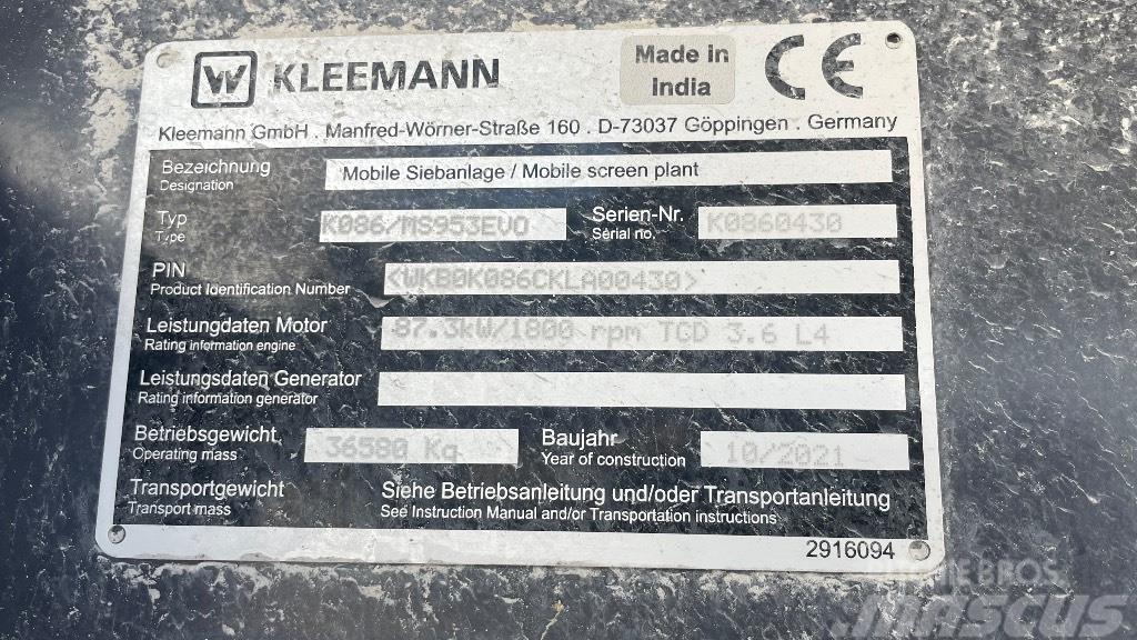 Kleemann 953 Sorteringsverk