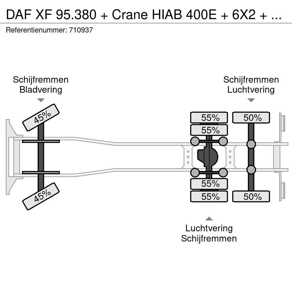 DAF XF 95.380 + Crane HIAB 400E + 6X2 + AIRCO Allterrängkranar