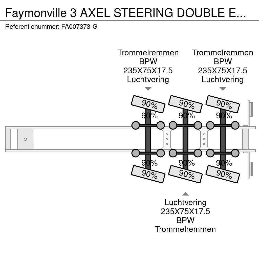 Faymonville 3 AXEL STEERING DOUBLE EXTENDABLE BED 9,4+6,9+6,6 Låg lastande semi trailer