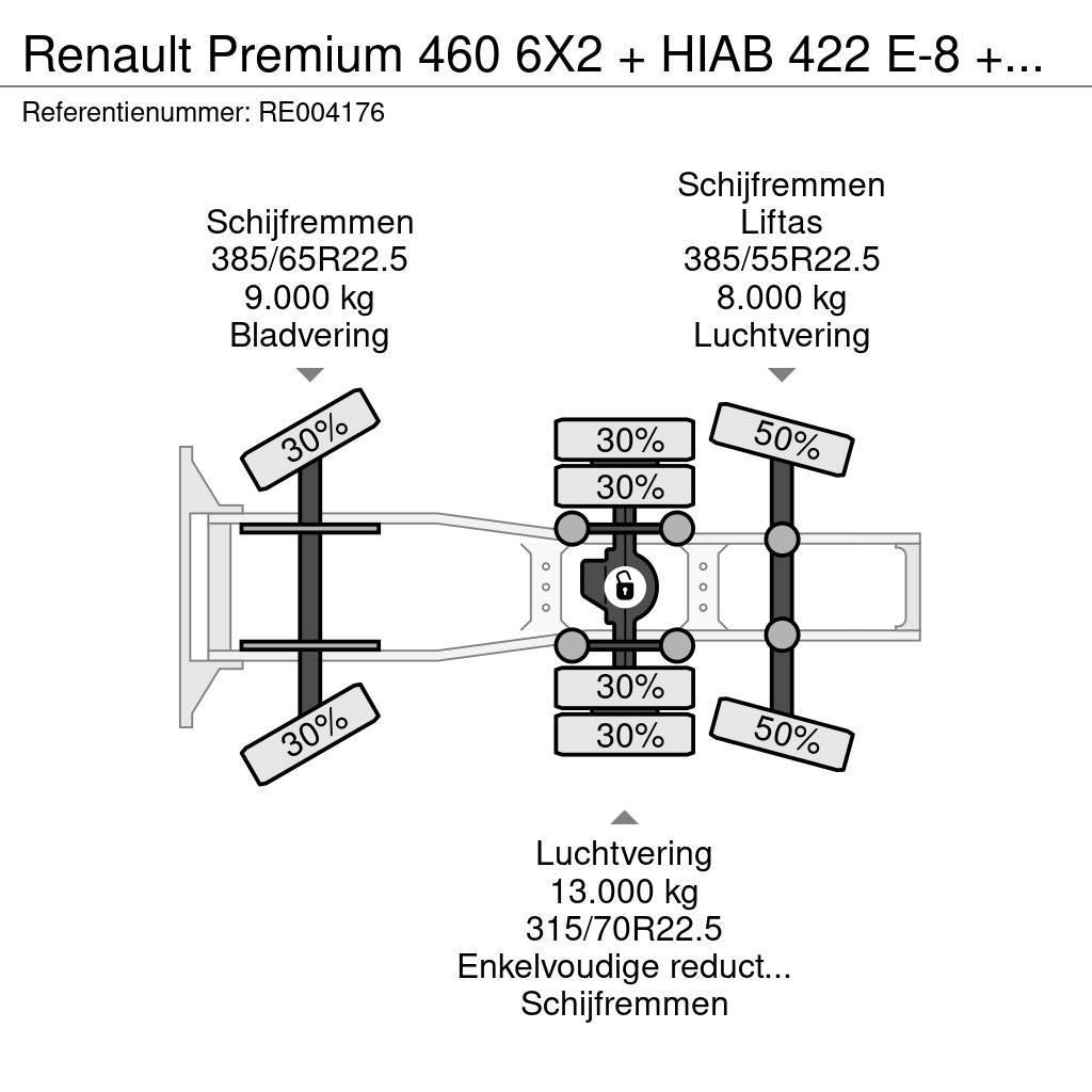 Renault Premium 460 6X2 + HIAB 422 E-8 + REMOTE CONTROL Dragbilar