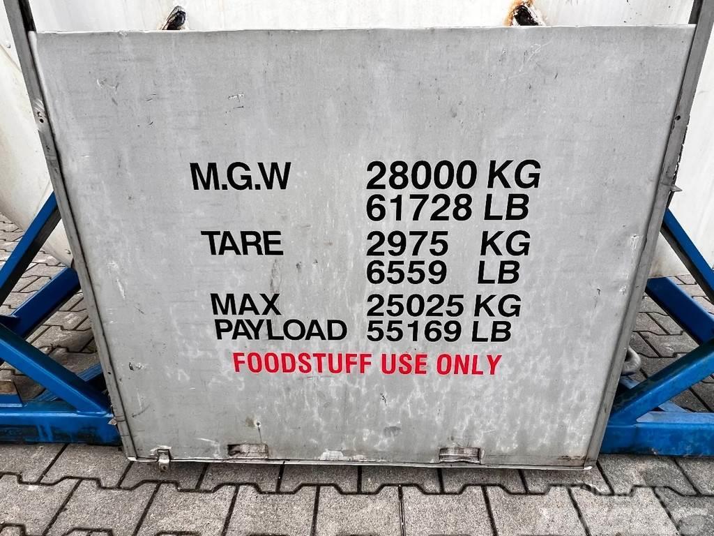  UBH FOODSTUFF (BEER), 1 baffle,  20FT ISO 24.700L/ Tankcontainers