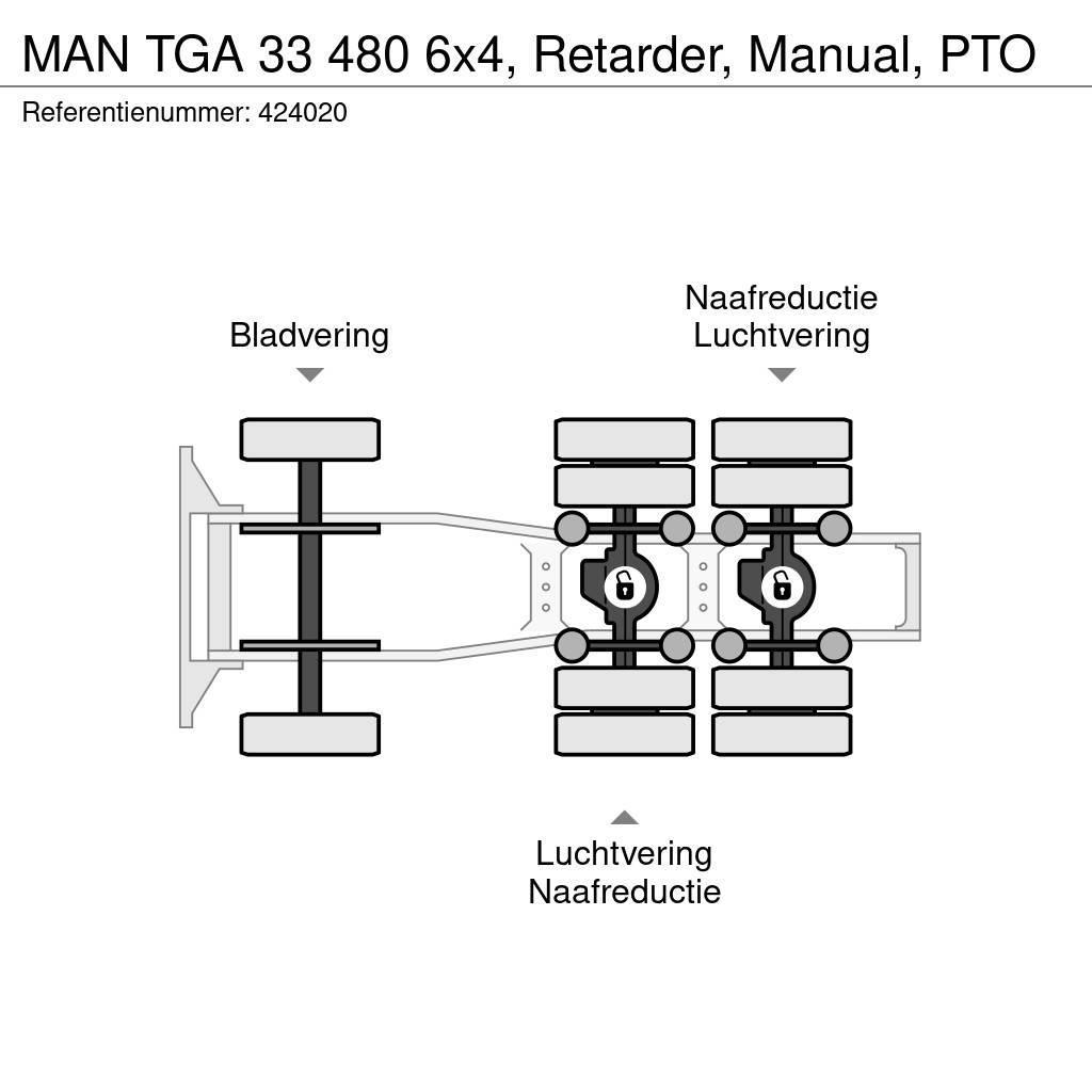 MAN TGA 33 480 6x4, Retarder, Manual, PTO Dragbilar