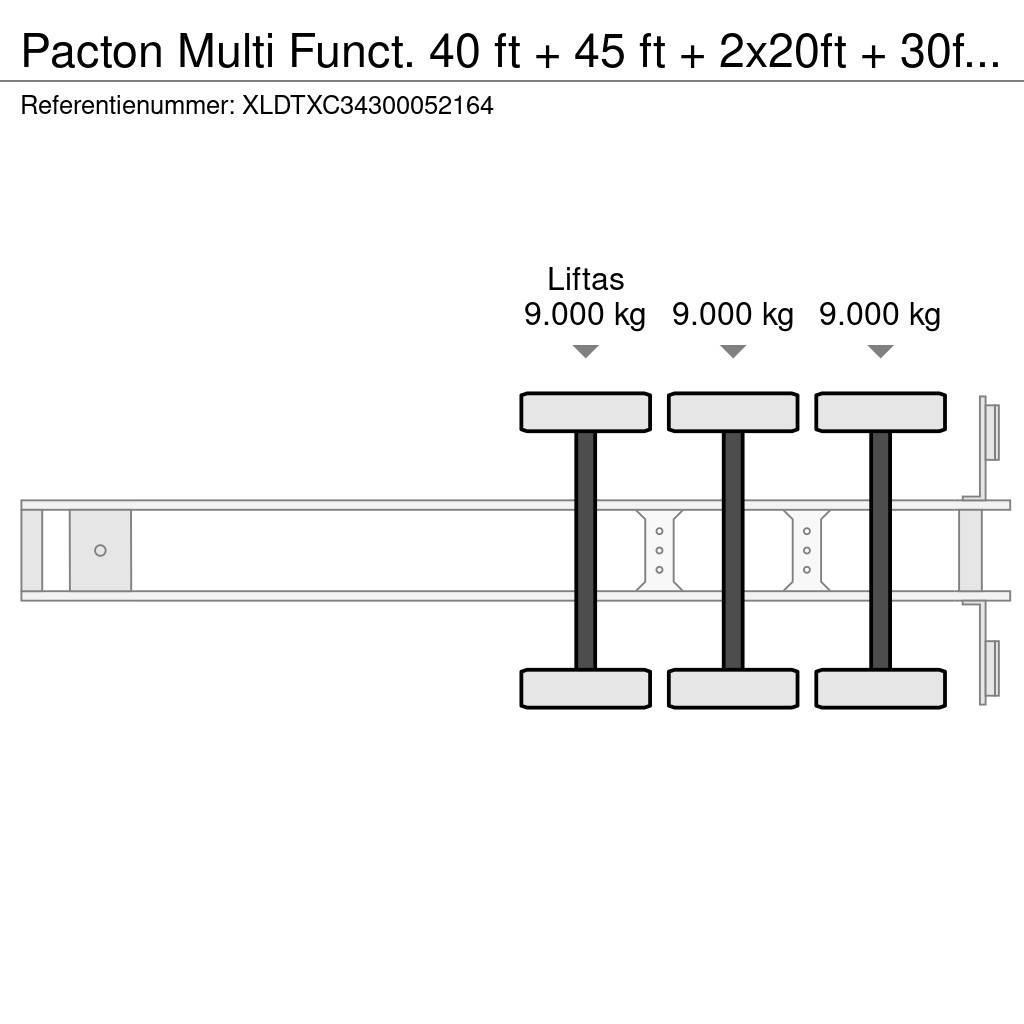Pacton Multi Funct. 40 ft + 45 ft + 2x20ft + 30ft + High Containertrailer
