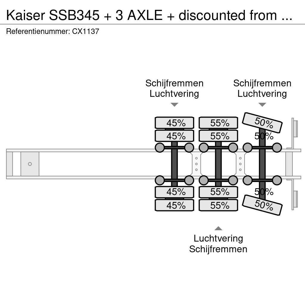 Kaiser SSB345 + 3 AXLE + discounted from 21.750,- Låg lastande semi trailer