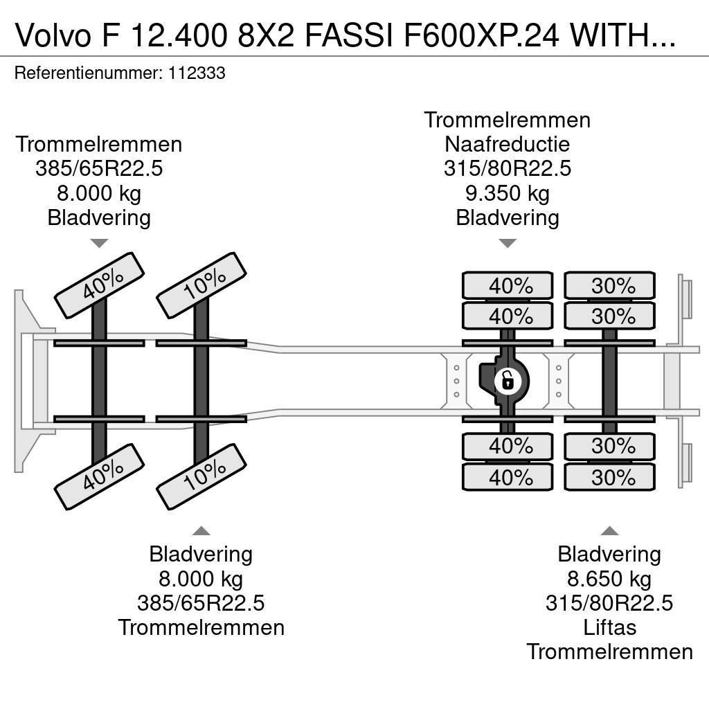 Volvo F 12.400 8X2 FASSI F600XP.24 WITH JIB Allterrängkranar