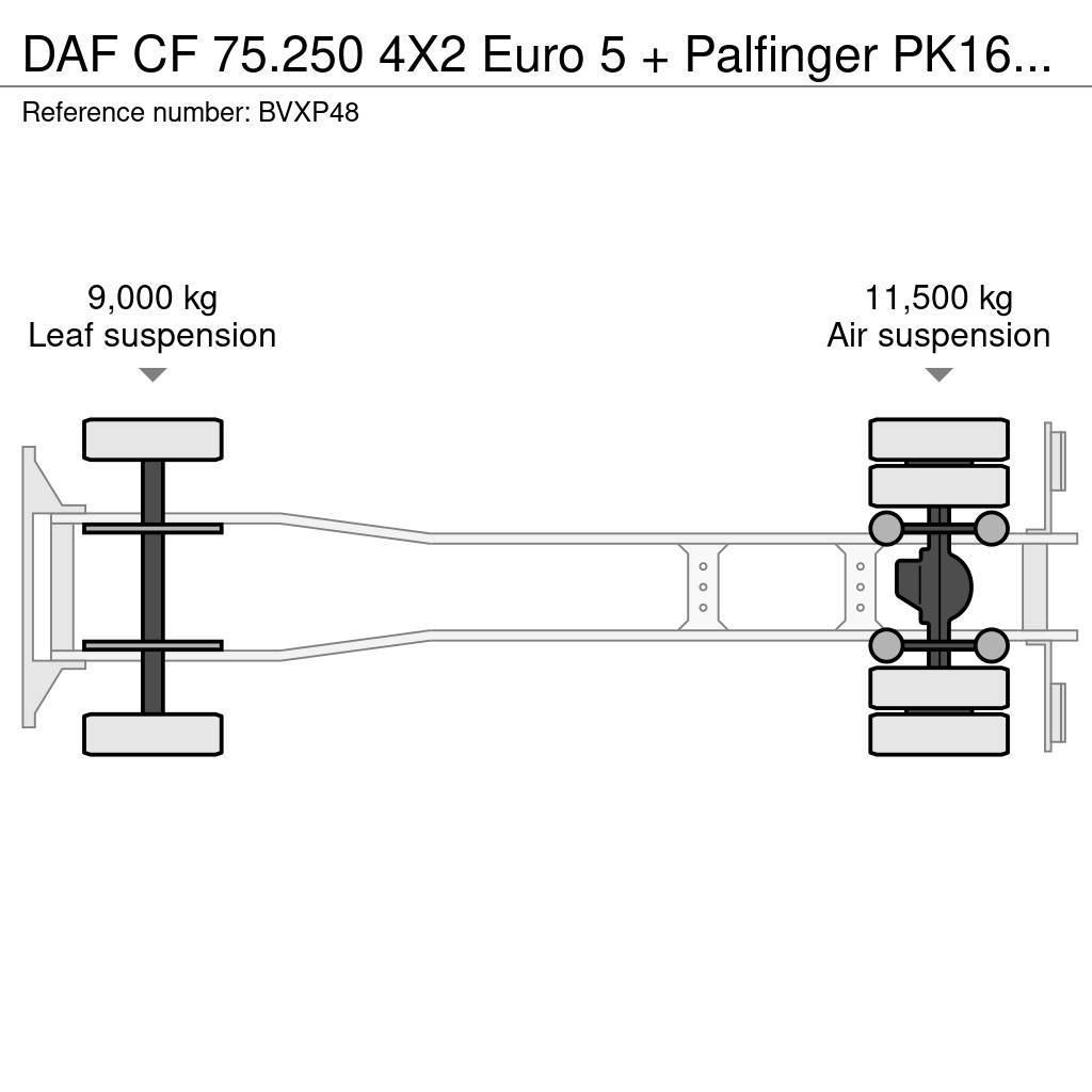DAF CF 75.250 4X2 Euro 5 + Palfinger PK16502 D (Glas / Allterrängkranar