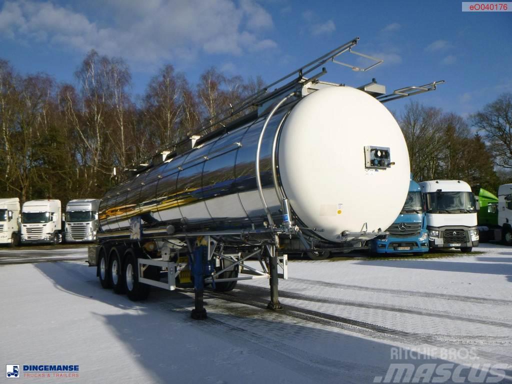 Feldbinder Chemical tank inox L4BH 30 m3 / 1 comp + pump Tanktrailer