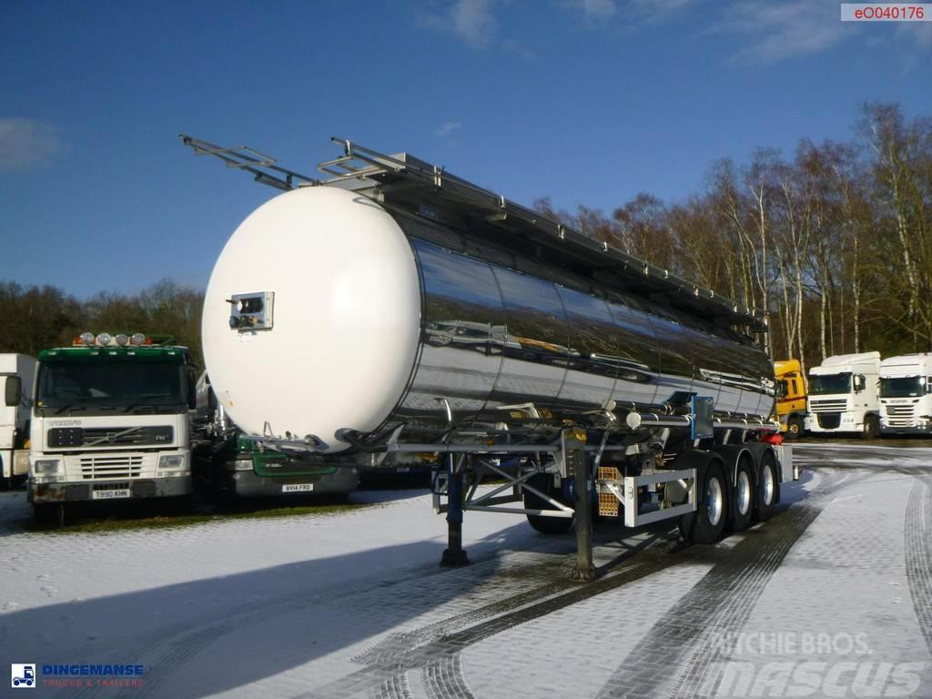 Feldbinder Chemical tank inox L4BH 30 m3 / 1 comp + pump Tanktrailer