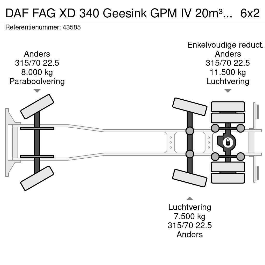 DAF FAG XD 340 Geesink GPM IV 20m³ GEC Welvaarts weigh Sopbilar