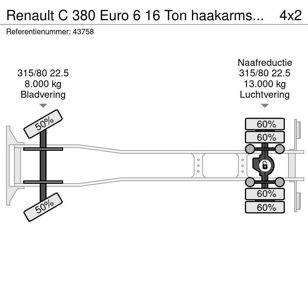 Renault C 380 Euro 6 16 Ton haakarmsysteem Lastväxlare/Krokbilar