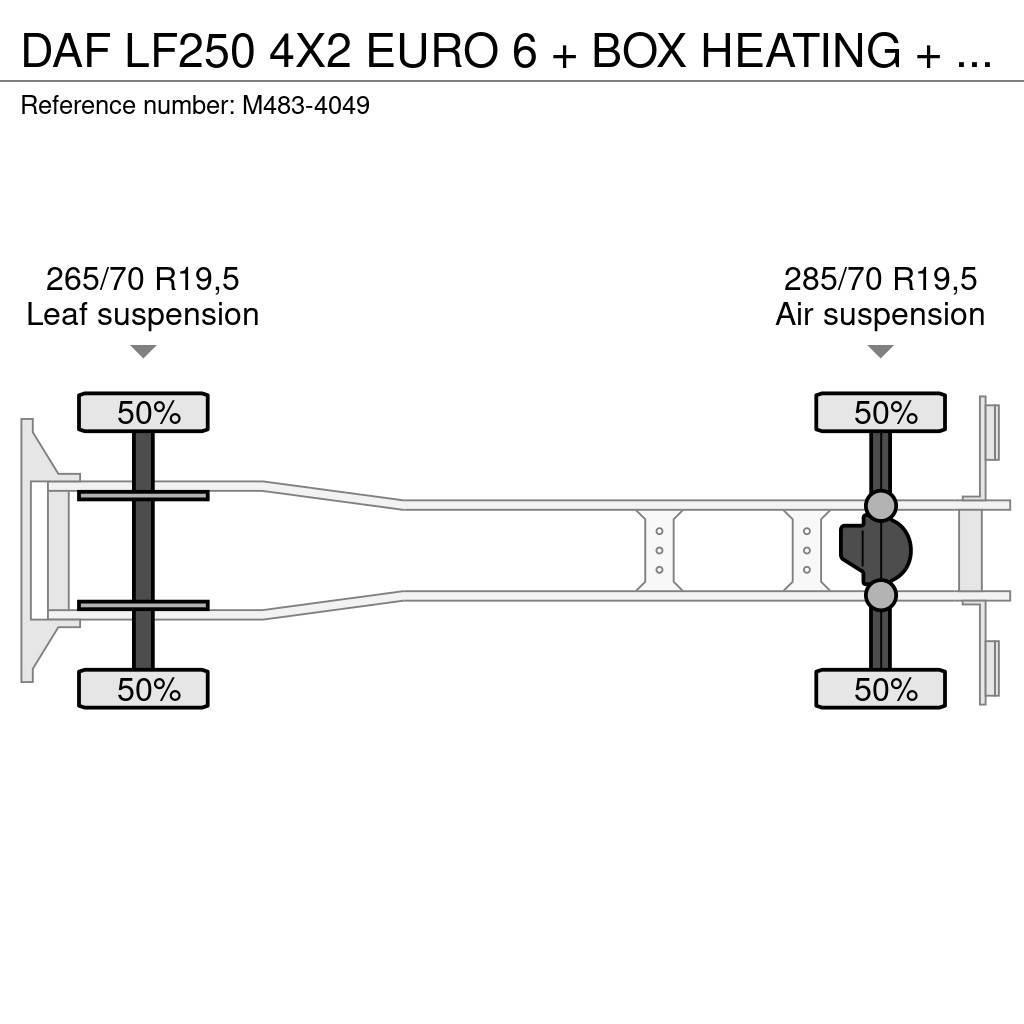 DAF LF250 4X2 EURO 6 + BOX HEATING + LIFT 2000 KG. Skåpbilar