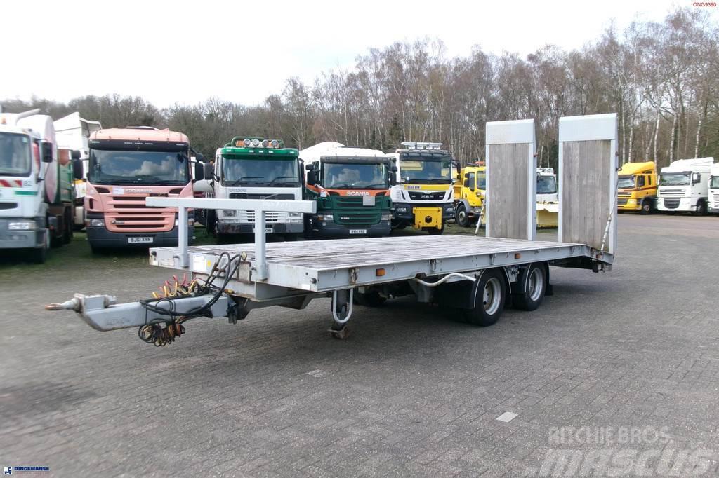 King 2-axle platform drawbar trailer 14t + ramps Flaksläp