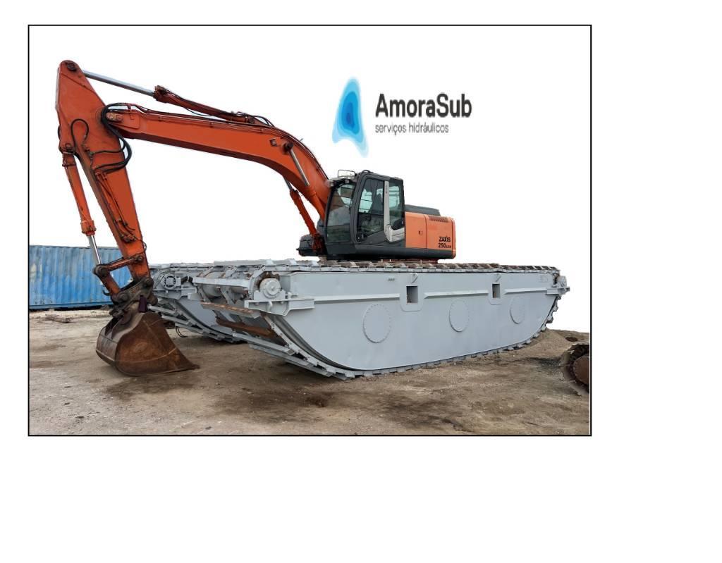  Amphibious Excavateur Hitachi 250 Long Reach 250 Amfibiska grävmaskiner