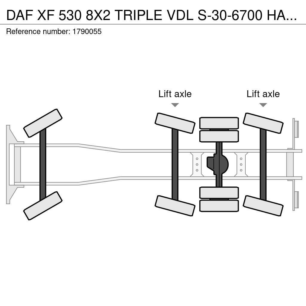DAF XF 530 8X2 TRIPLE VDL S-30-6700 HAAKARMSYSTEEM/ABR Lastväxlare/Krokbilar