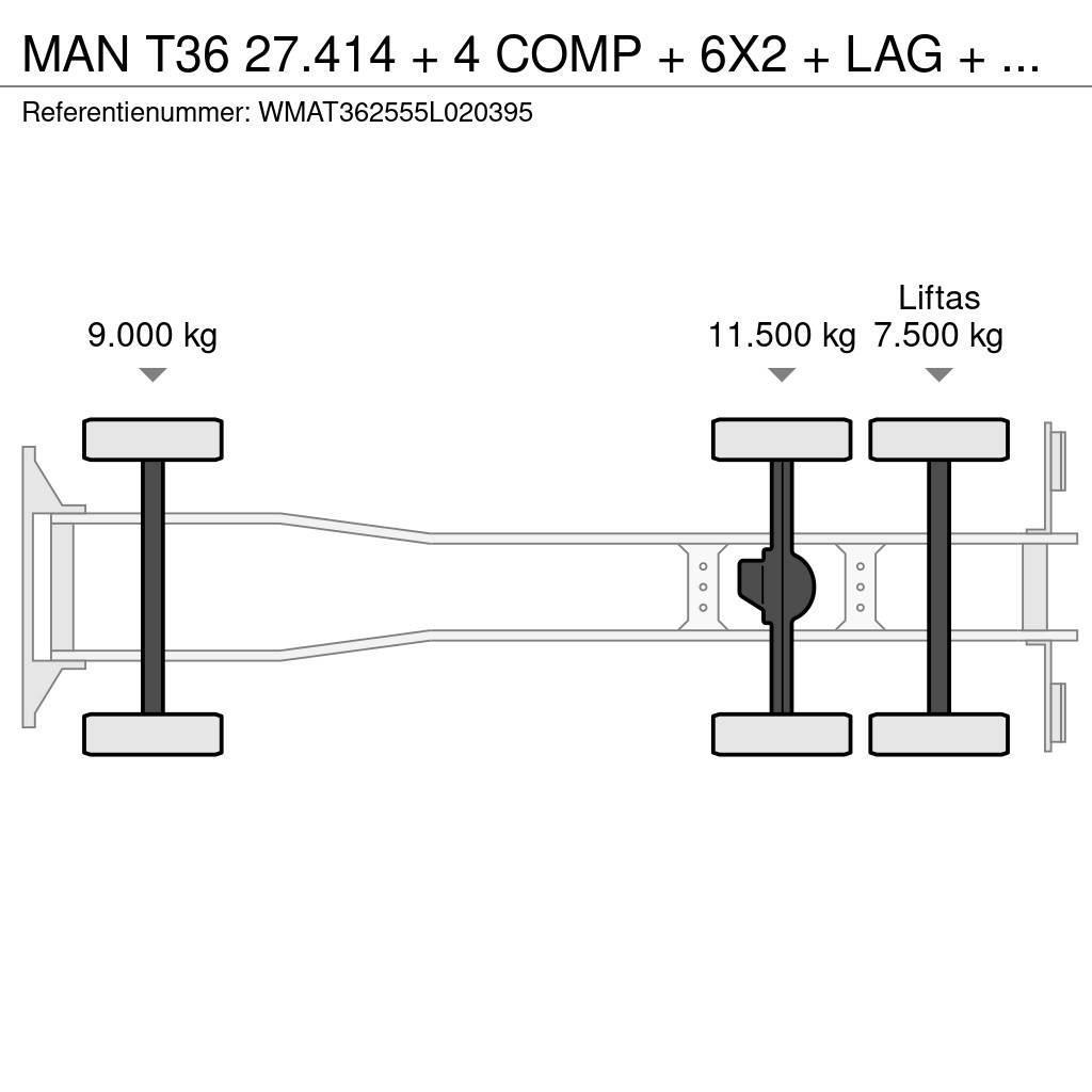 MAN T36 27.414 + 4 COMP + 6X2 + LAG + MANUAL Tankbilar