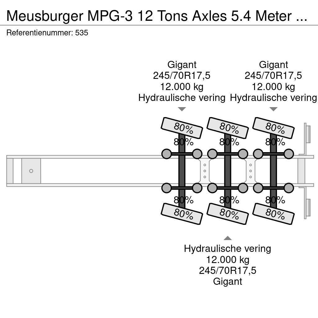 Meusburger MPG-3 12 Tons Axles 5.4 Meter extand. 4 Meter Exte Låg lastande semi trailer