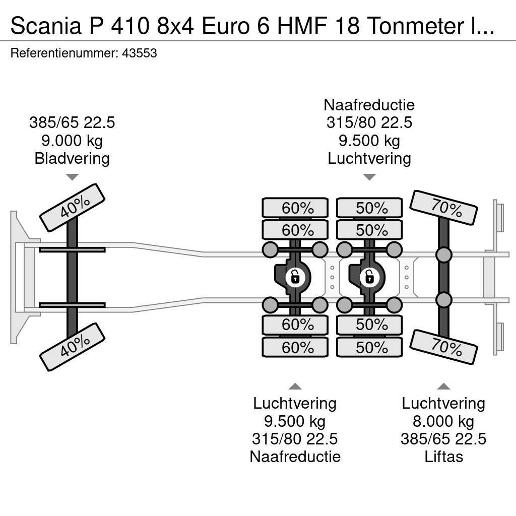 Scania P 410 8x4 Euro 6 HMF 18 Tonmeter laadkraan Tippbilar