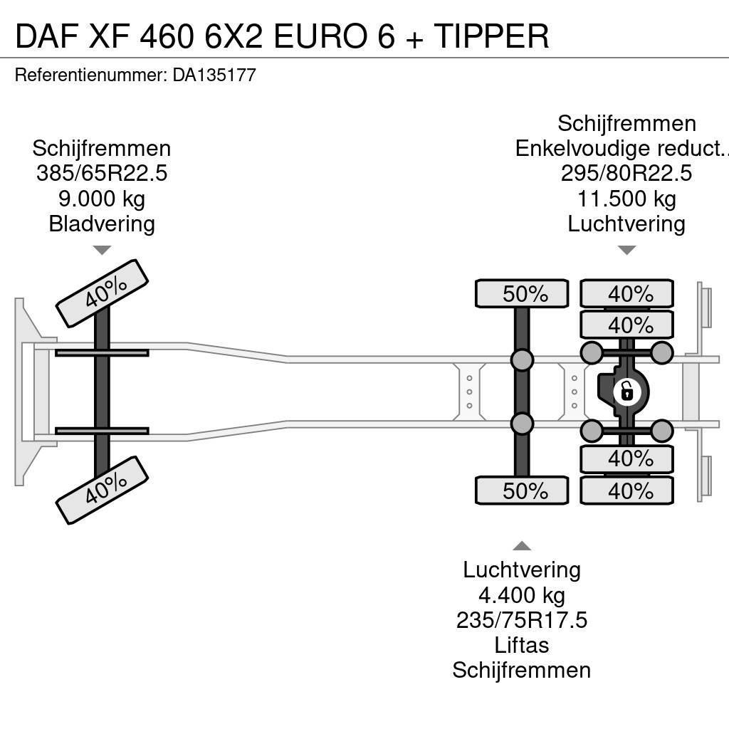 DAF XF 460 6X2 EURO 6 + TIPPER Tippbilar