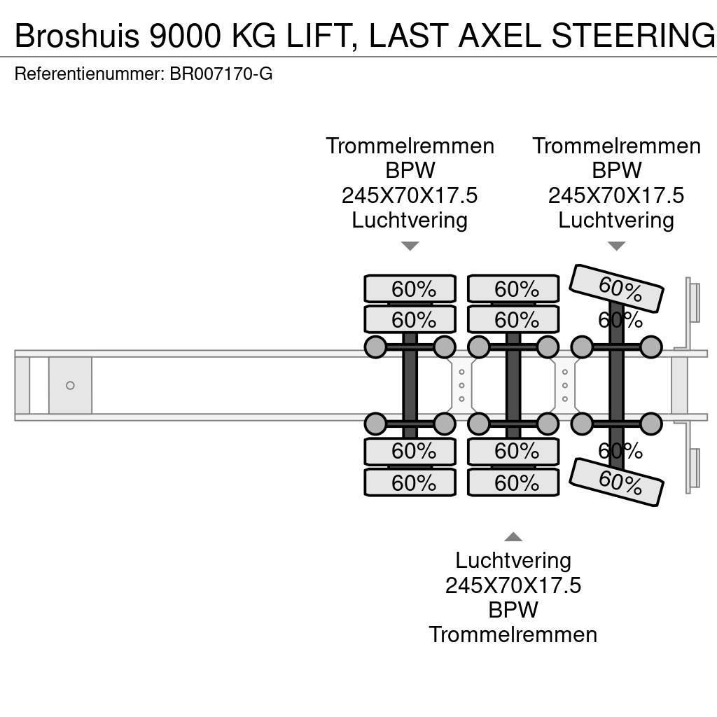 Broshuis 9000 KG LIFT, LAST AXEL STEERING Låg lastande semi trailer
