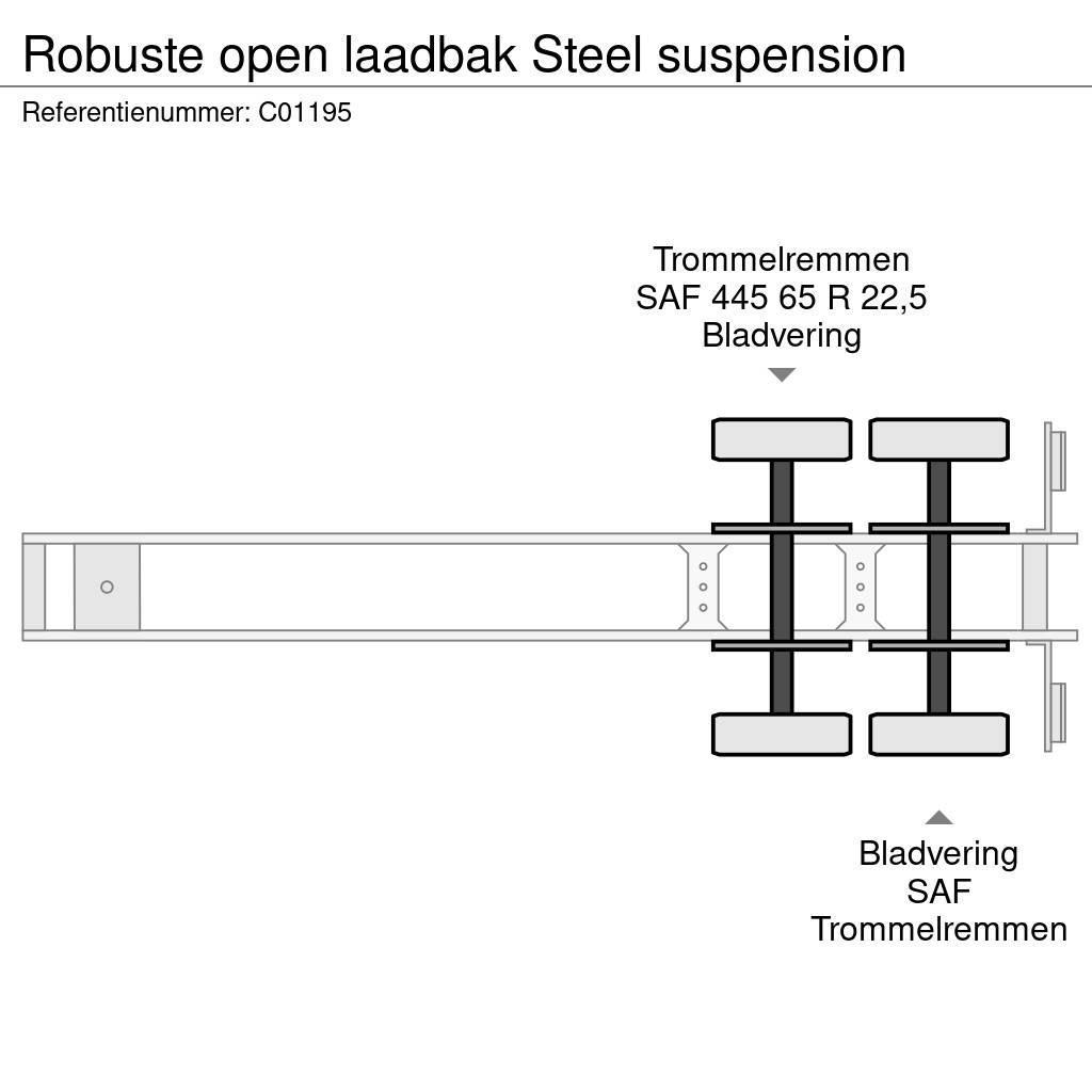 Robuste open laadbak Steel suspension Flaktrailer