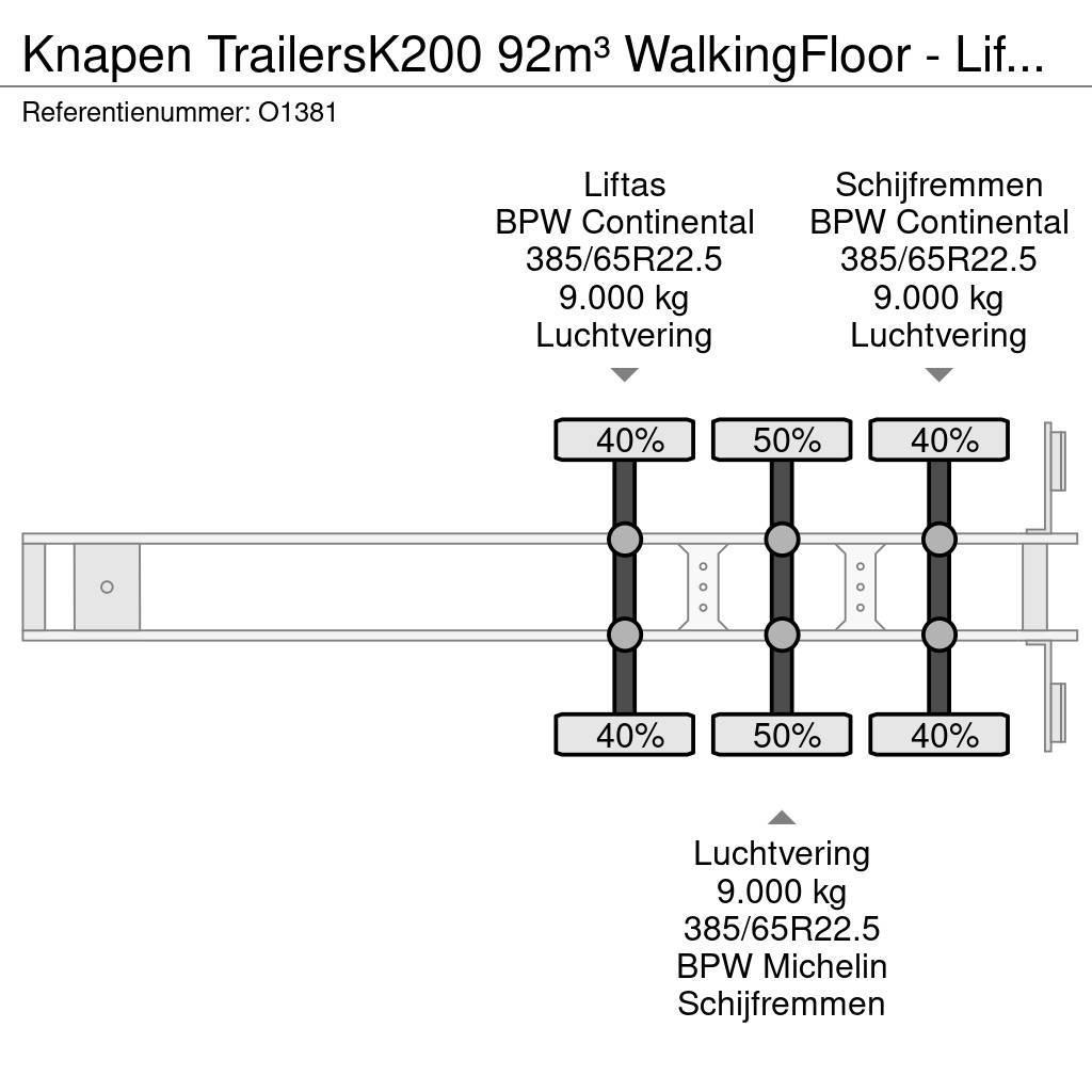 Knapen Trailers K200 92m³ WalkingFloor - LiftAs - Schijfr Walking floor semitrailers