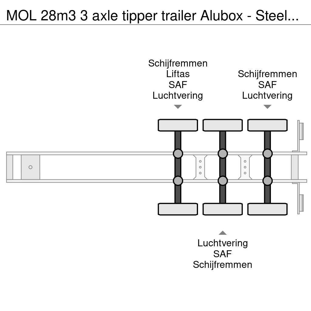 MOL 28m3 3 axle tipper trailer Alubox - Steelchassis ( Tipptrailer