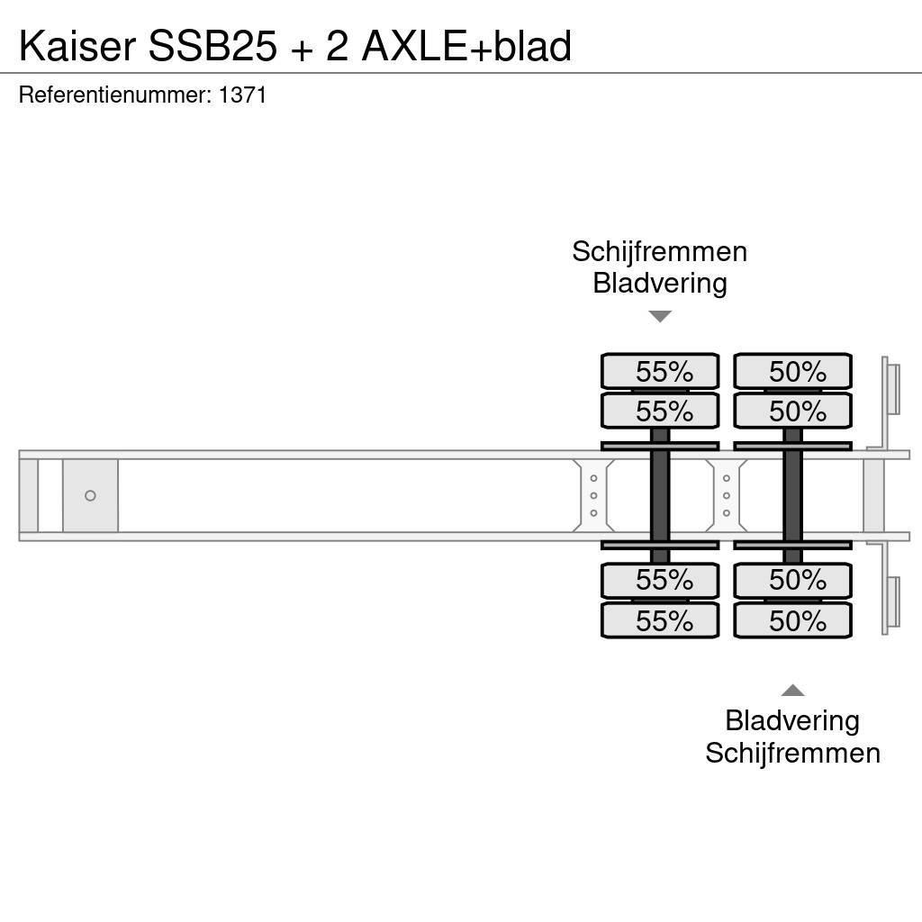 Kaiser SSB25 + 2 AXLE+blad Låg lastande semi trailer