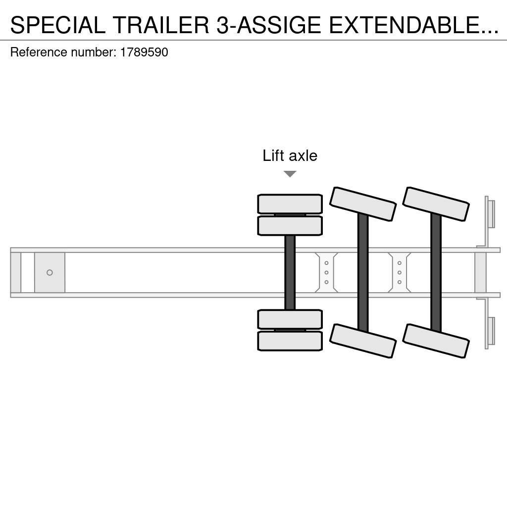  SPECIAL TRAILER 3-ASSIGE EXTENDABLE SEMI DIEPLADER Låg lastande semi trailer