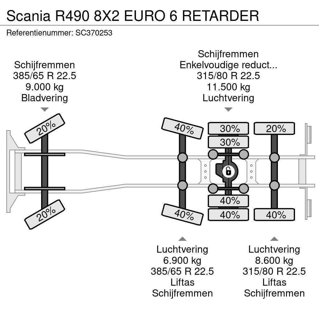 Scania R490 8X2 EURO 6 RETARDER Chassier