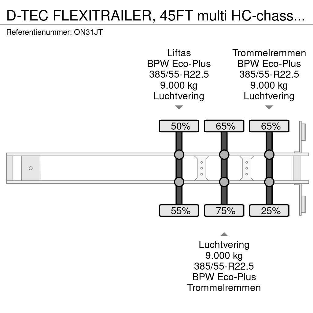 D-tec FLEXITRAILER, 45FT multi HC-chassis, ADR (EX/II, E Containertrailer