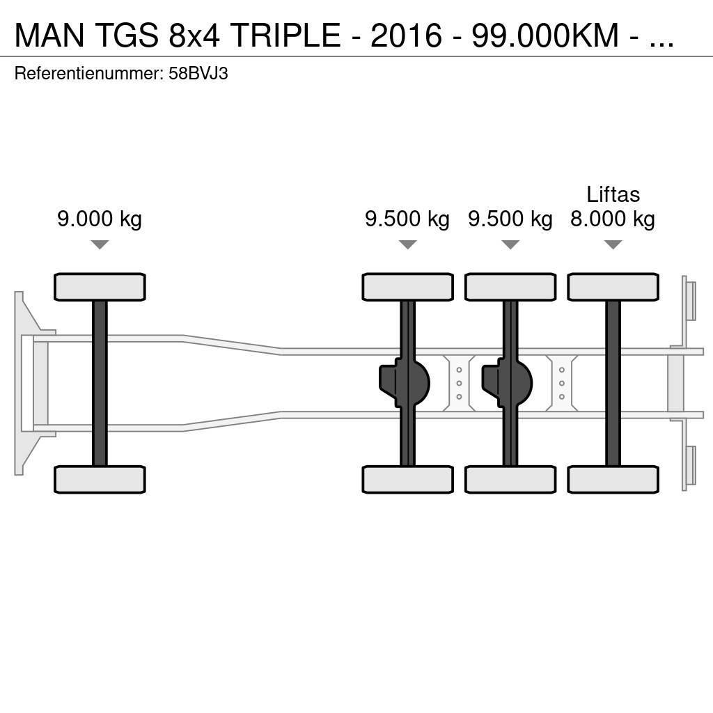 MAN TGS 8x4 TRIPLE - 2016 - 99.000KM - HMF 2620K5 - RA Flakbilar