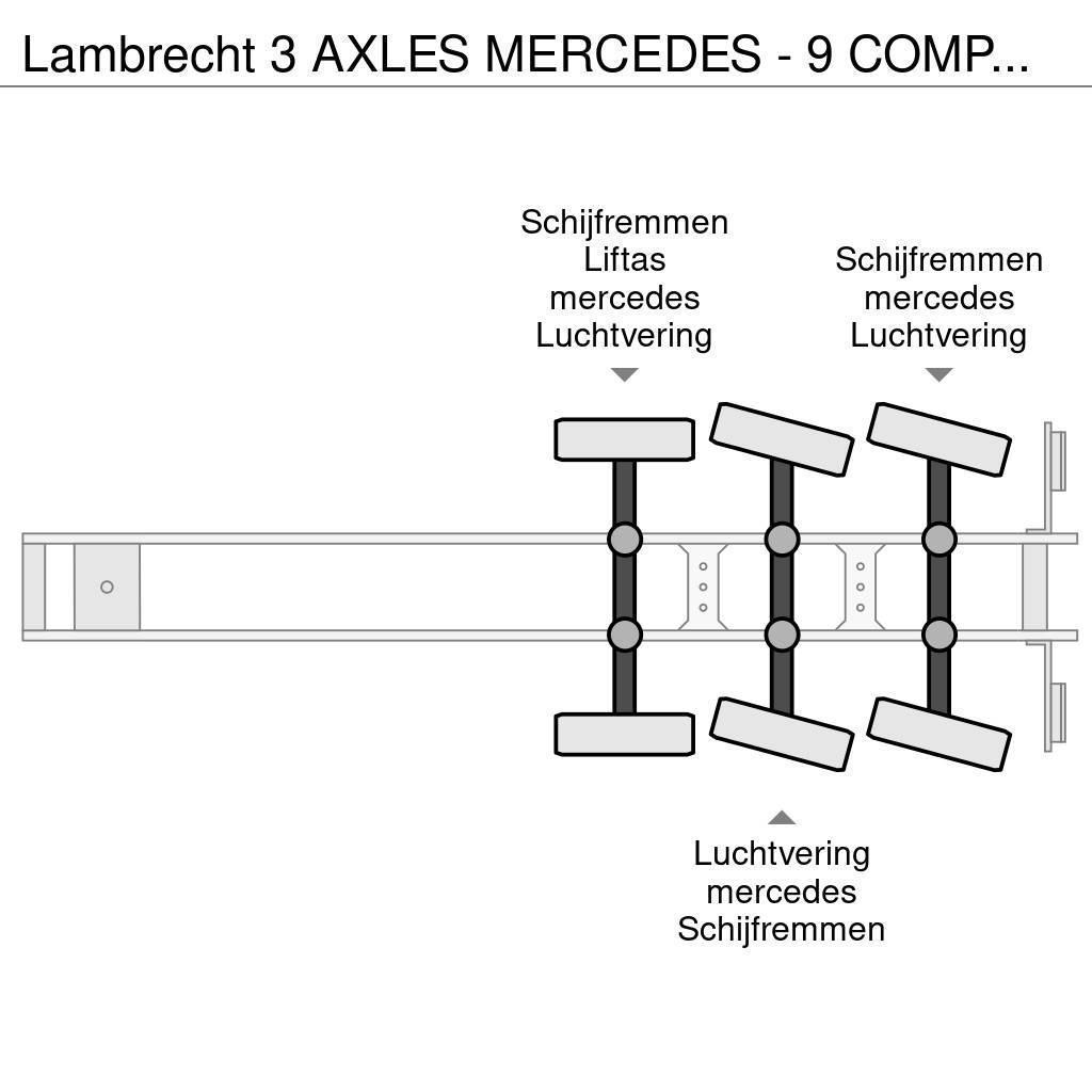  Lambrecht 3 AXLES MERCEDES - 9 COMPARTMENTS - FOOD Tanktrailer