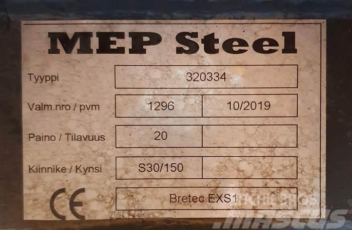  MEP Steel BRETEC EXS1 ISKUVASARAN KIINNIKELEVY S30 Redskapsfäste/ adaptrar