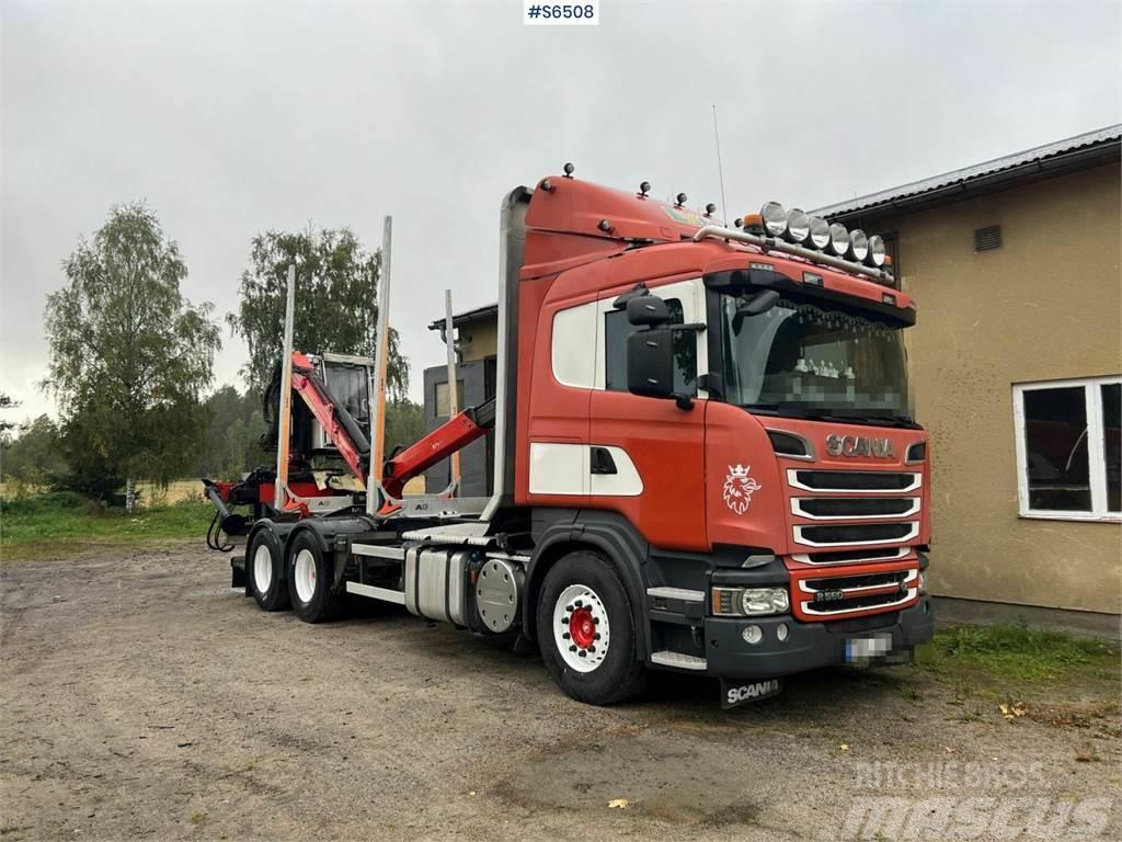 Scania R560 Timber Truck with trailer and crane Timmerbilar