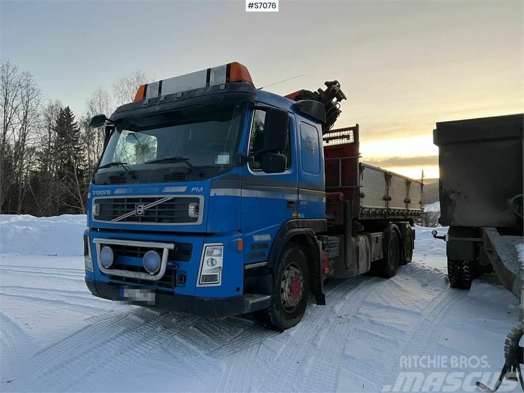 Volvo FM400 6*2 Crane Truck with tiltable flatbed + Palf Kranbilar