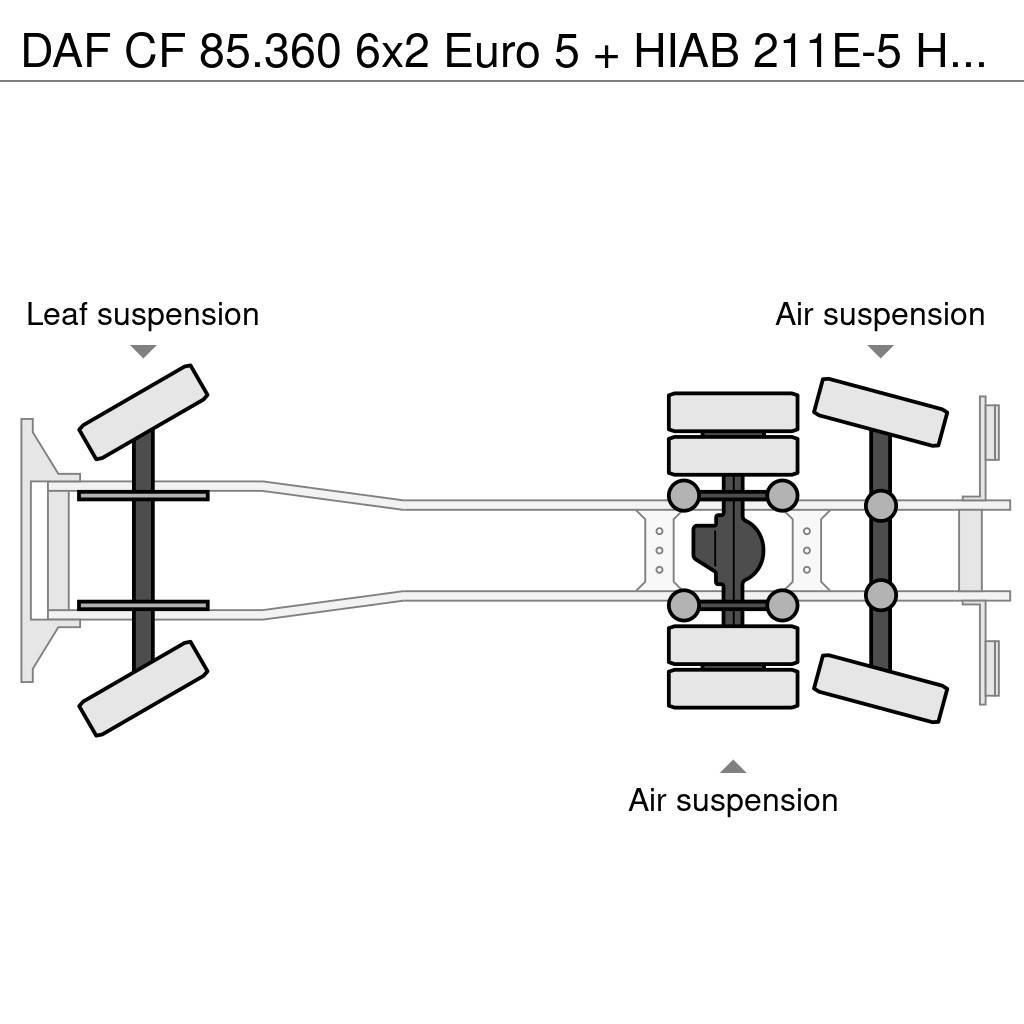 DAF CF 85.360 6x2 Euro 5 + HIAB 211E-5 HIPRO Flakbilar