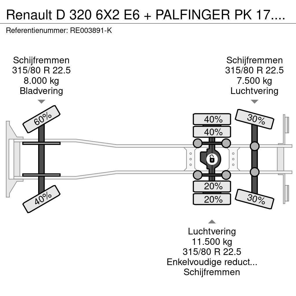 Renault D 320 6X2 E6 + PALFINGER PK 17.001 + REMOTE Allterrängkranar