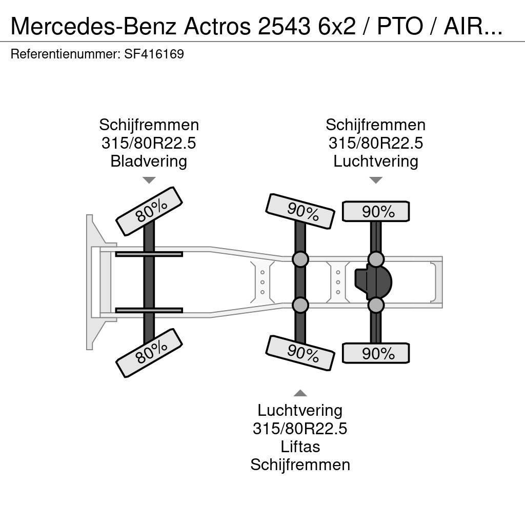 Mercedes-Benz Actros 2543 6x2 / PTO / AIRCO / EURO 6 Dragbilar