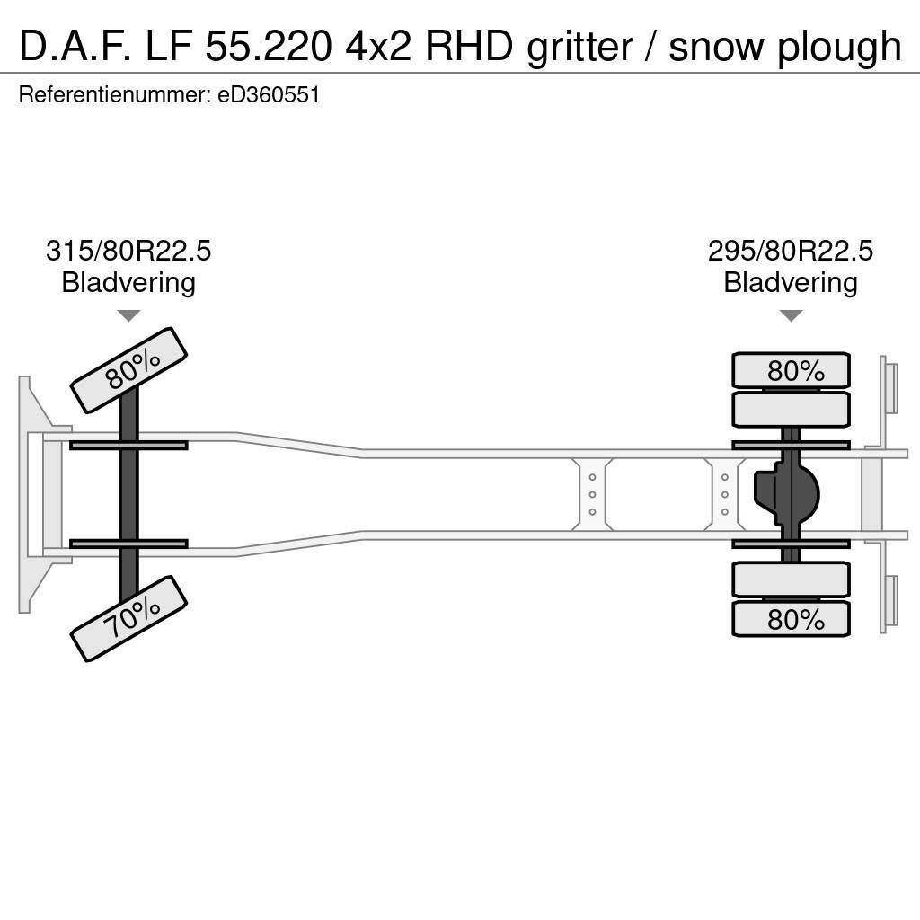 DAF LF 55.220 4x2 RHD gritter / snow plough Slamsugningsbil