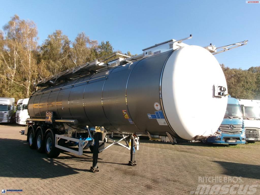 Feldbinder Chemical tank inox 37.5 m3 / 1 comp Tanktrailer