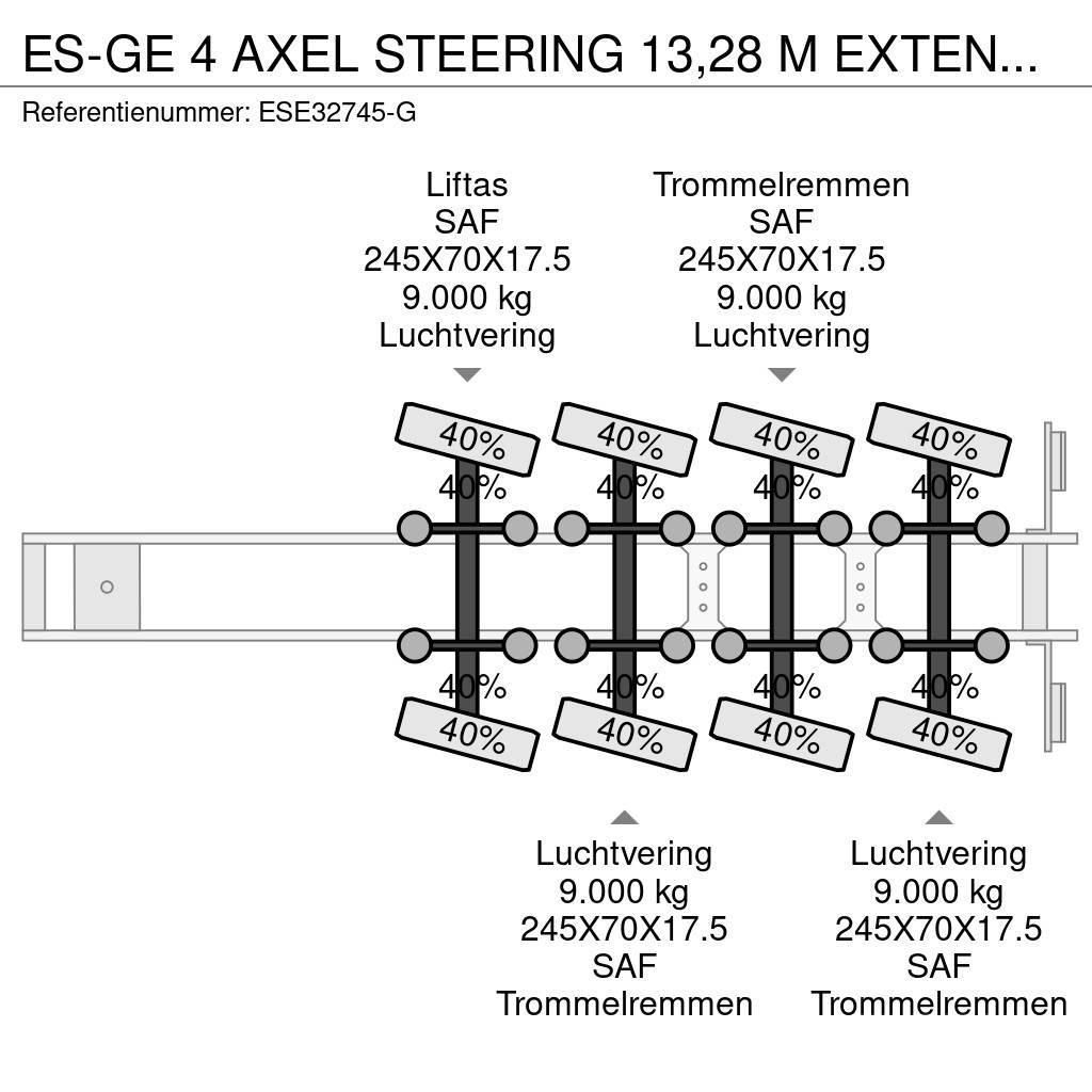 Es-ge 4 AXEL STEERING 13,28 M EXTENDABLE Låg lastande semi trailer