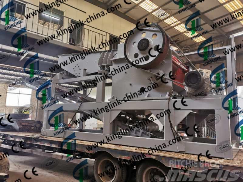 Kinglink PE600X900 Semi Mobile Quarry Jaw Crusher Plant Mobila krossar