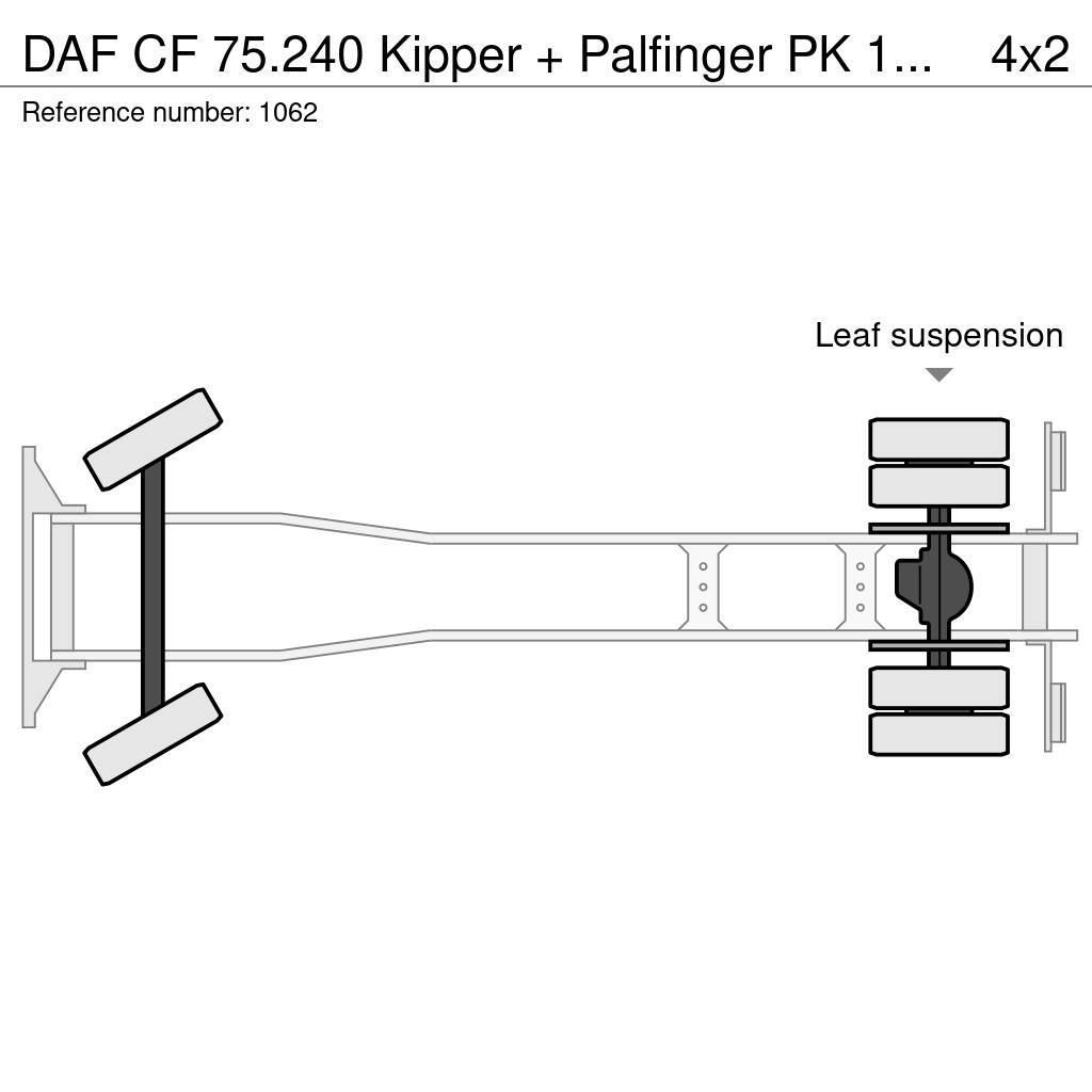 DAF CF 75.240 Kipper + Palfinger PK 10500 Crane Perfec Tippbilar