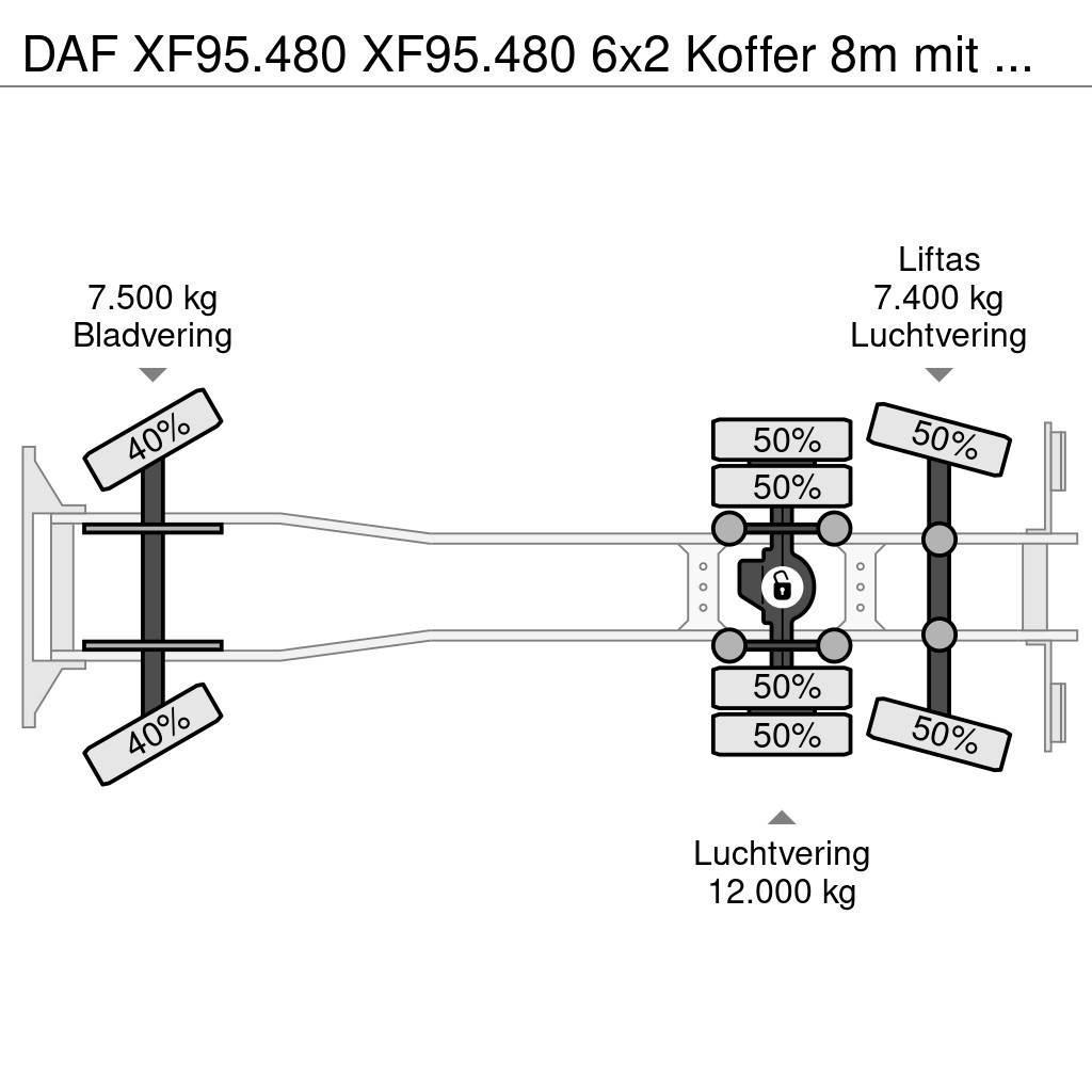 DAF XF95.480 XF95.480 6x2 Koffer 8m mit LBW Skåpbilar