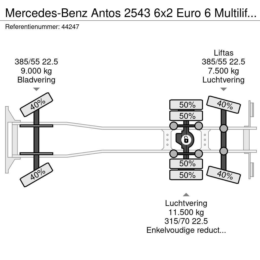 Mercedes-Benz Antos 2543 6x2 Euro 6 Multilift 26 Ton haakarmsyst Lastväxlare/Krokbilar