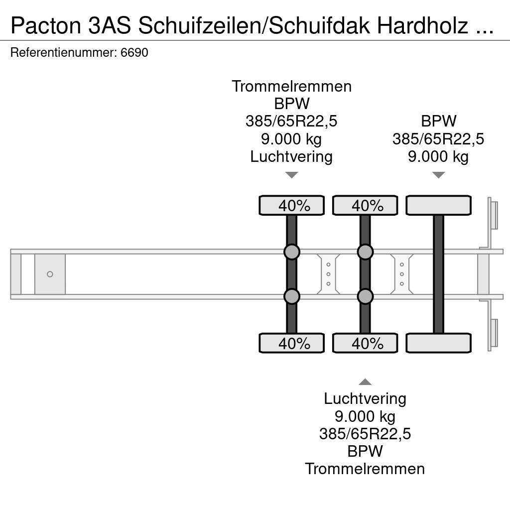 Pacton 3AS Schuifzeilen/Schuifdak Hardholz boden Kapelltrailer