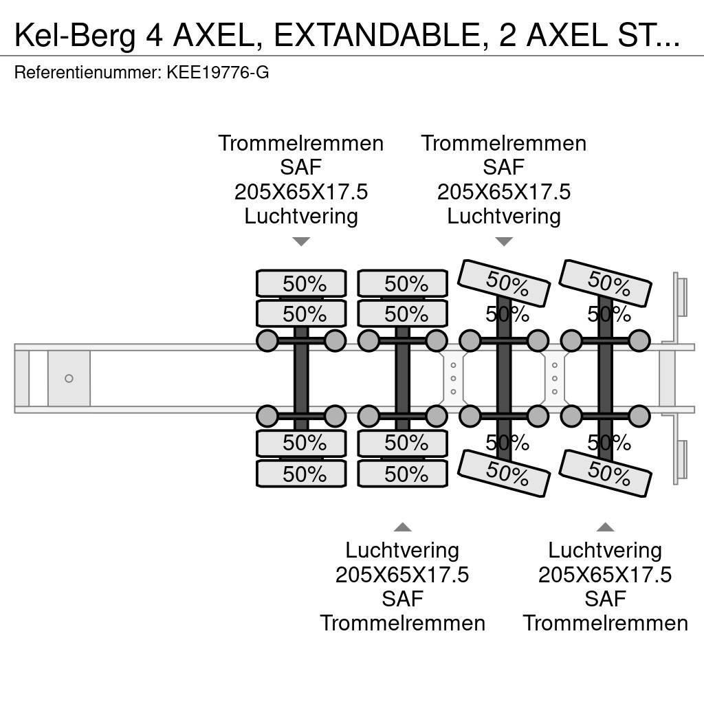 Kel-Berg 4 AXEL, EXTANDABLE, 2 AXEL STEERING Låg lastande semi trailer