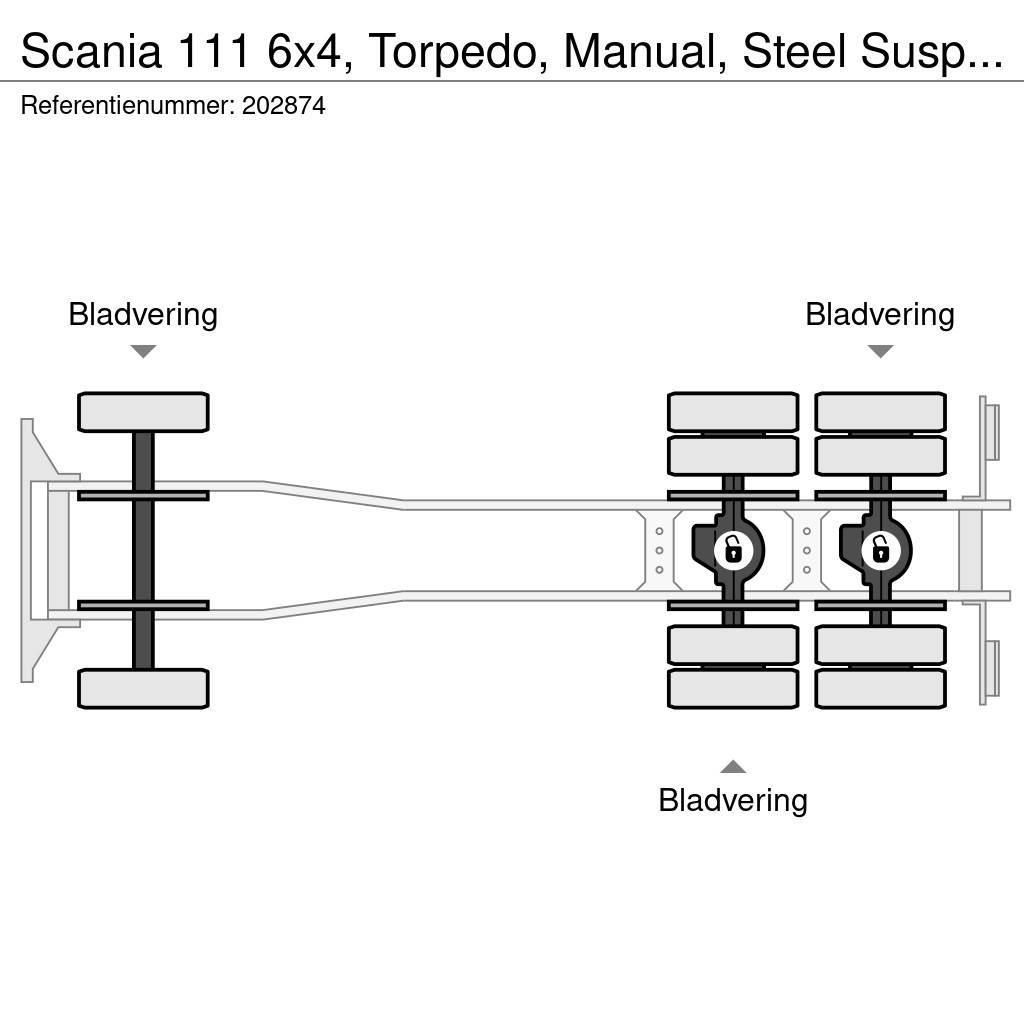 Scania 111 6x4, Torpedo, Manual, Steel Suspension Tippbilar