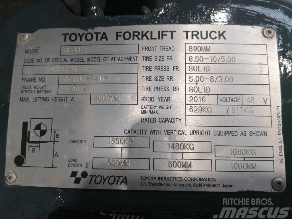 Toyota 8FBN18 Elmotviktstruckar